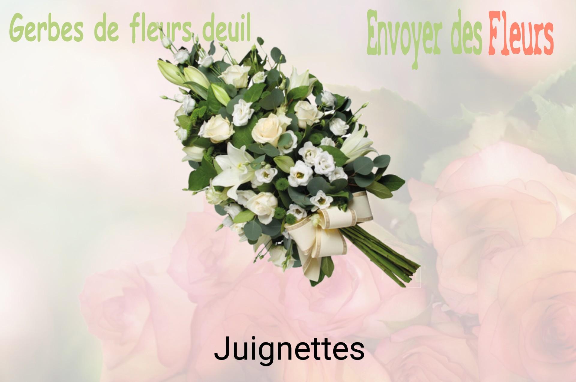 Gerbe de fleurs de deuil livrée à Juignettes